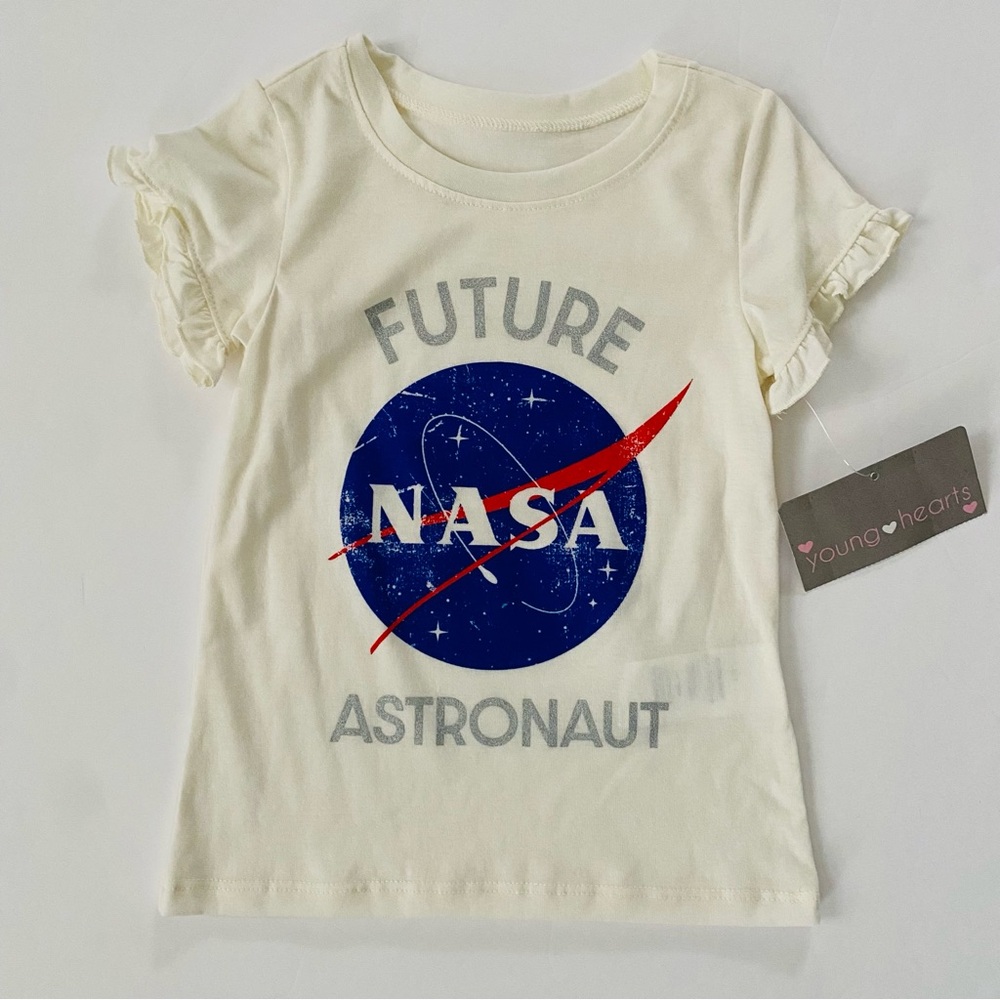 Young Hearts | Crewneck NASA Graphic T-shirt Ruffle Sleeves NWT 4T